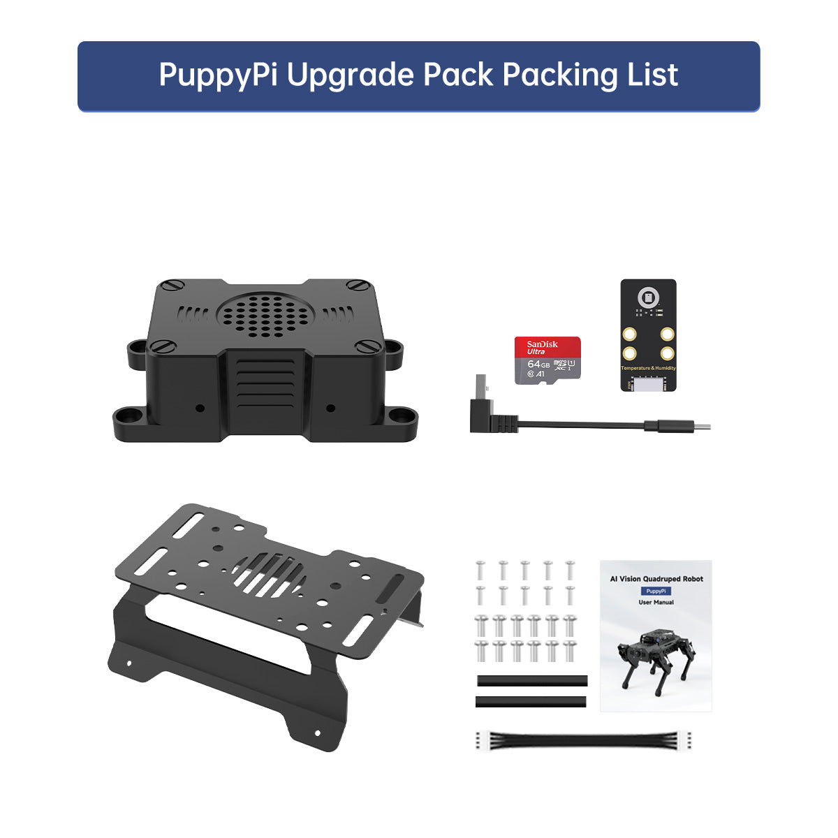 PuppyPi Upgrade Pack Packing List