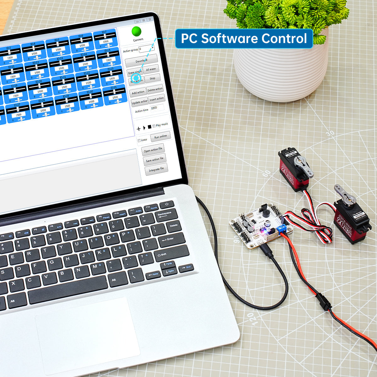 LSC-24: Hiwonder 24 Channel Digital Servo Controller with 16M Memory/Arduino Compatible