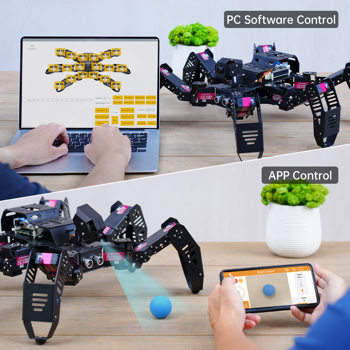 Hiwonder SpiderPi: AI Intelligent Visual Hexapod Robot Powered by Raspberry Pi  4B 4GB