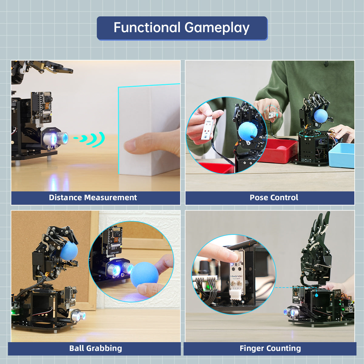 uHand UNO Open Source AI Bionic Robot Hand Support Somatosensory Control, Arduino Programming