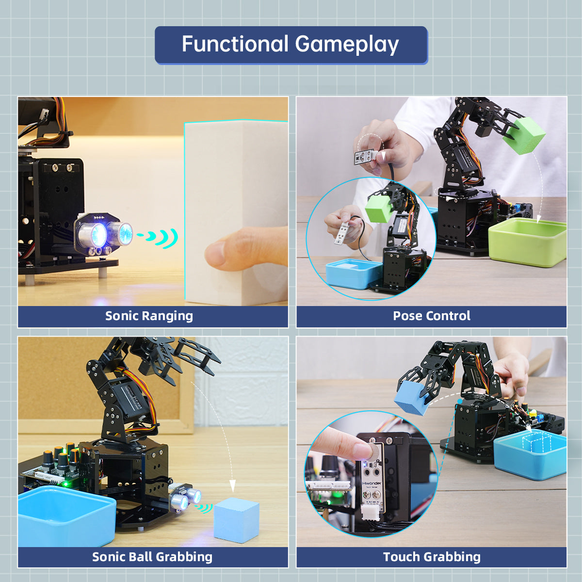 miniArm Open Source AI Robotic Arm Support Sensor Expansion, Arduino Programming