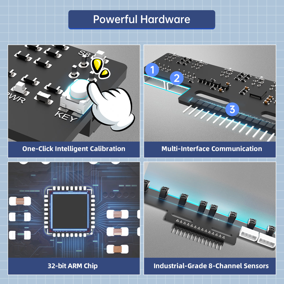 Hiwonder 8-Channel IR Line Follower Sensor Module – IR Line Tracking M
