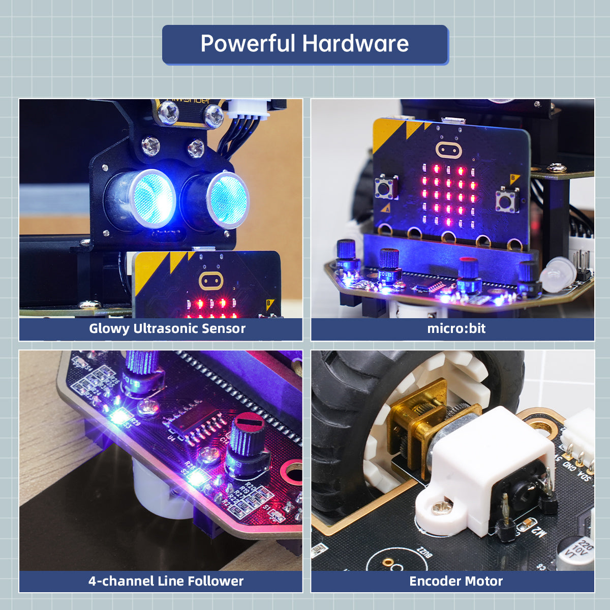 AI Vision Robot Nexbit, micro:bit Programming Educational Robot, Support WonderCam Smart Vision Module