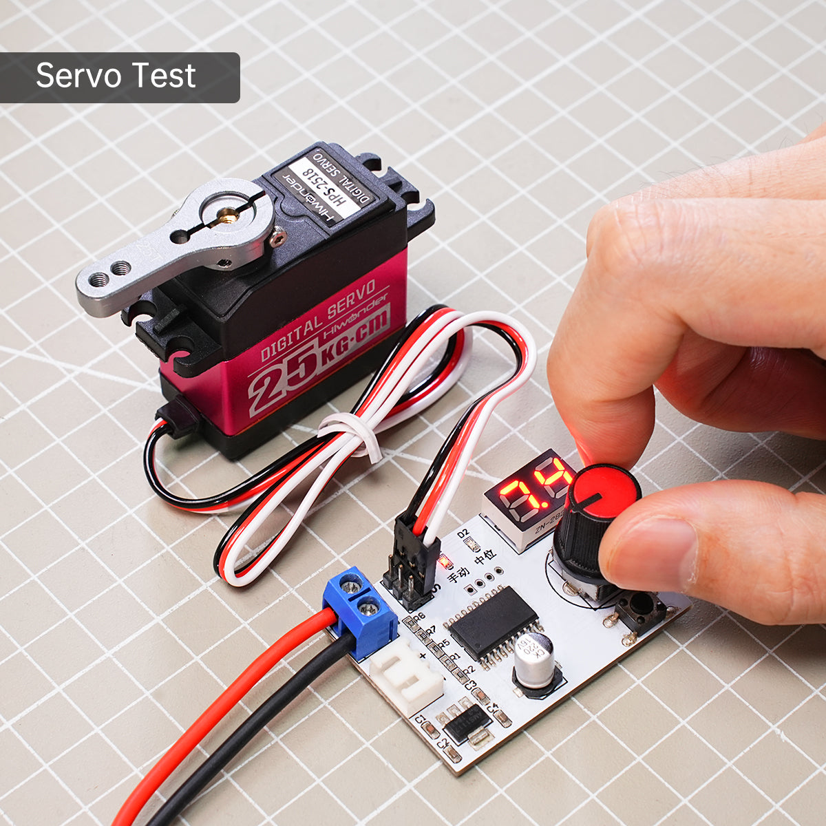 Hiwonder Digital Servo Tester Controller with Voltage Display