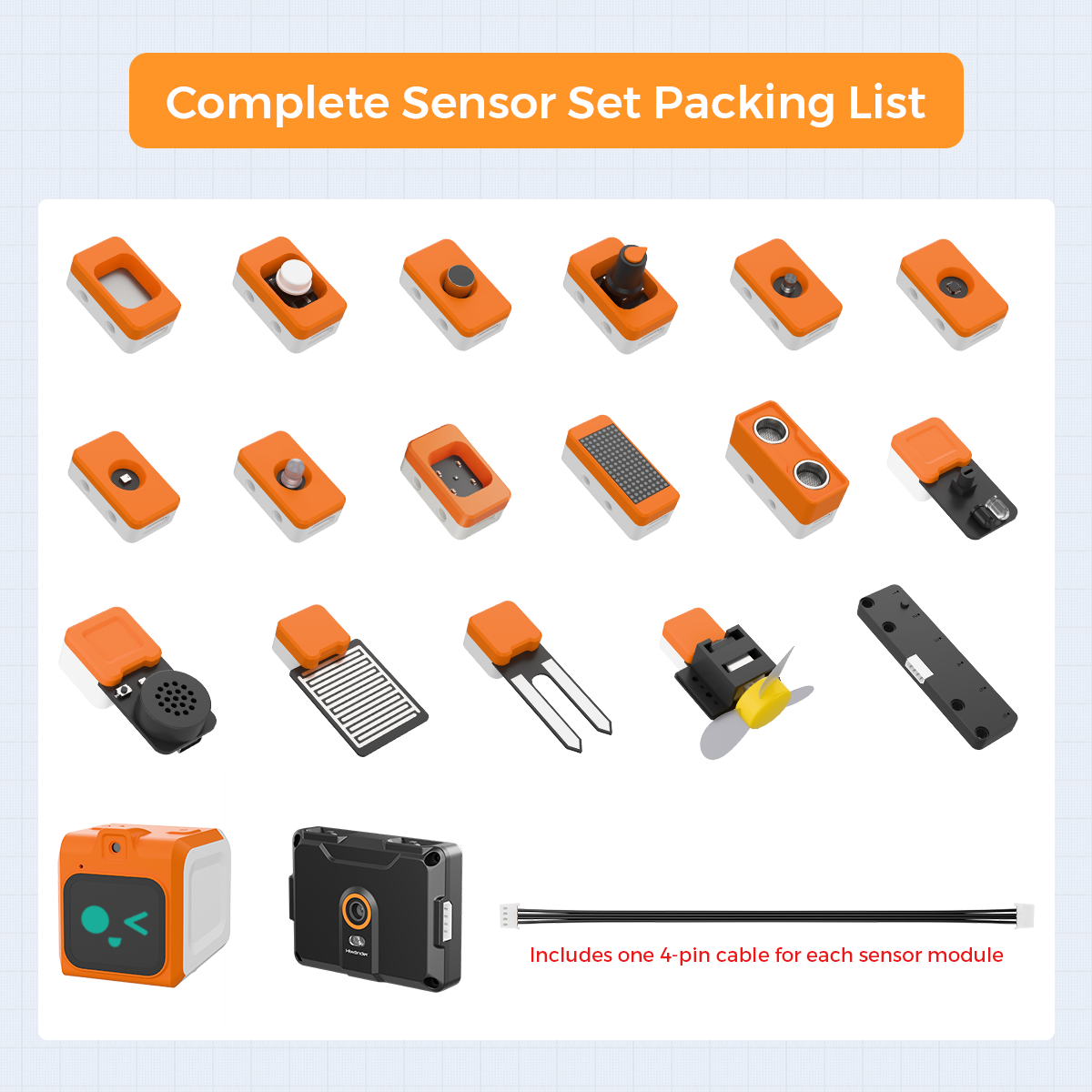 ESP32 Controller LEGO-Compatible 20-IN-1 Sensors Kit with Tutorial Smart Chat LLM AI Module, AI Voice & Camera Control