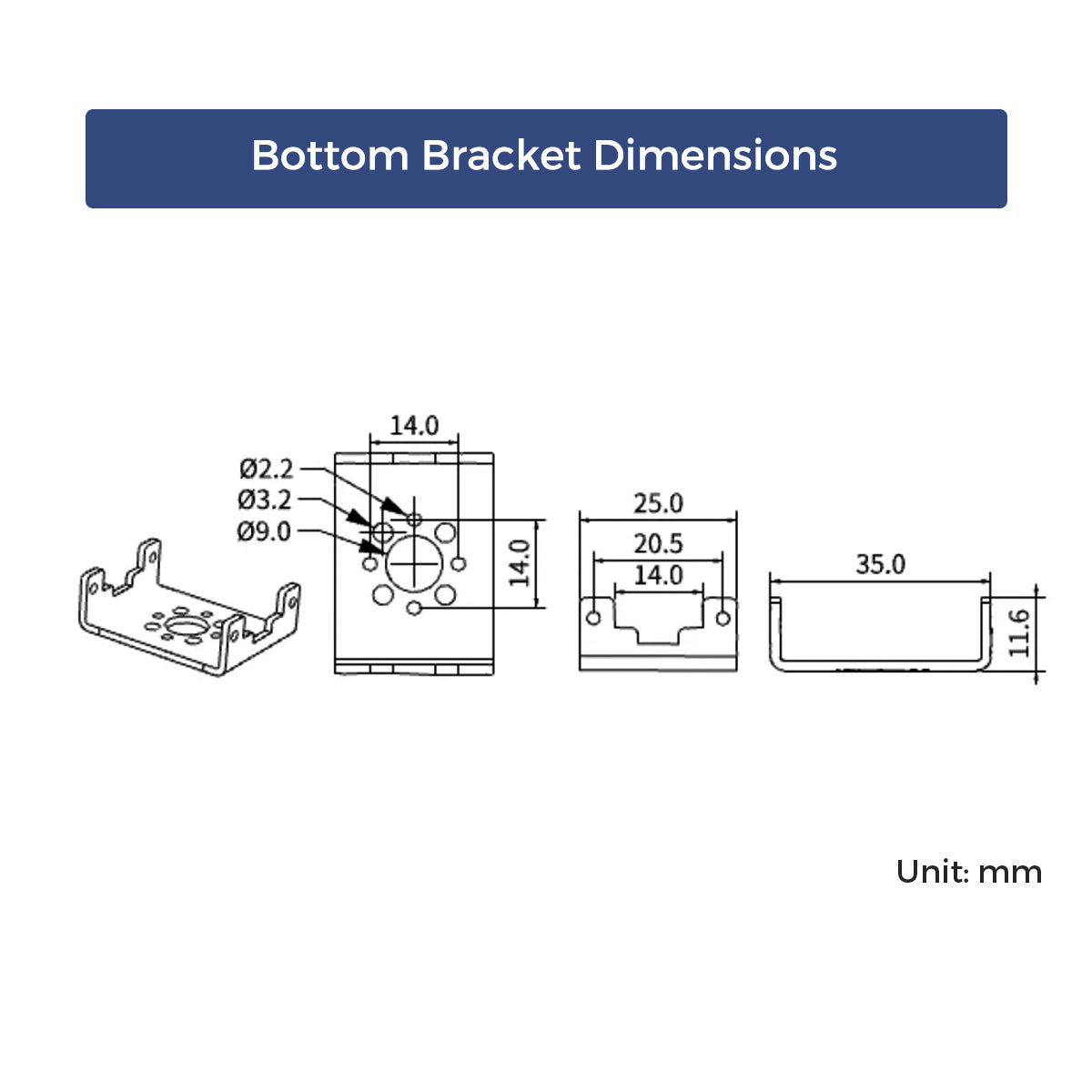 Servo Bracket Compatible with Hiwonder LX-16A Servo