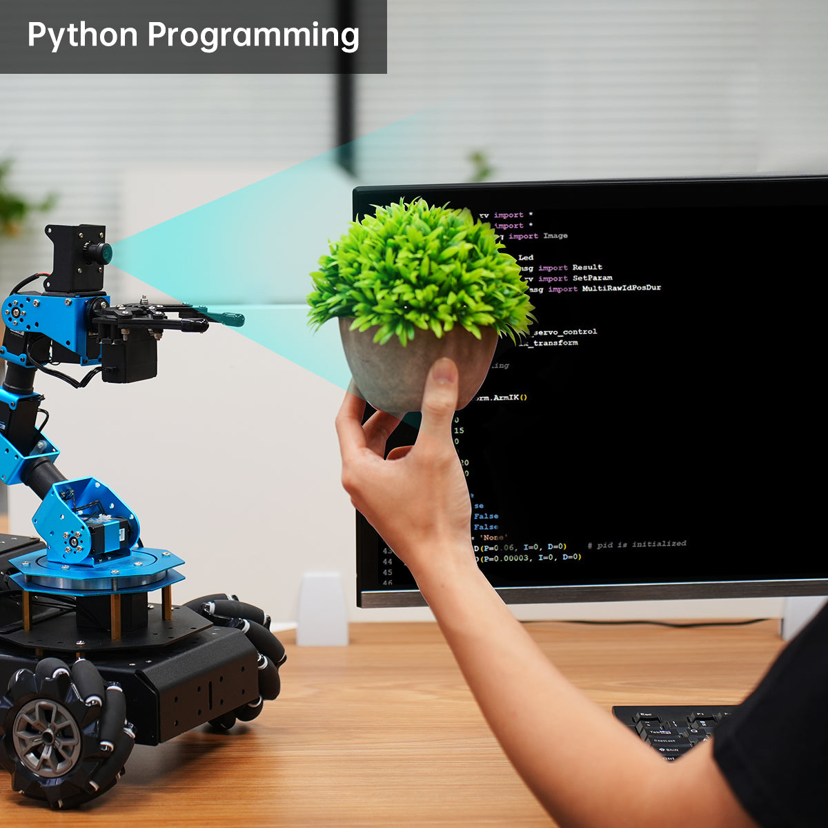 Hiwonder ArmPi Pro Raspberry Pi 5 ROS Robotic Arm Developer Kit with 4WD Mecanum Wheel Chassis Open Source Robot Car