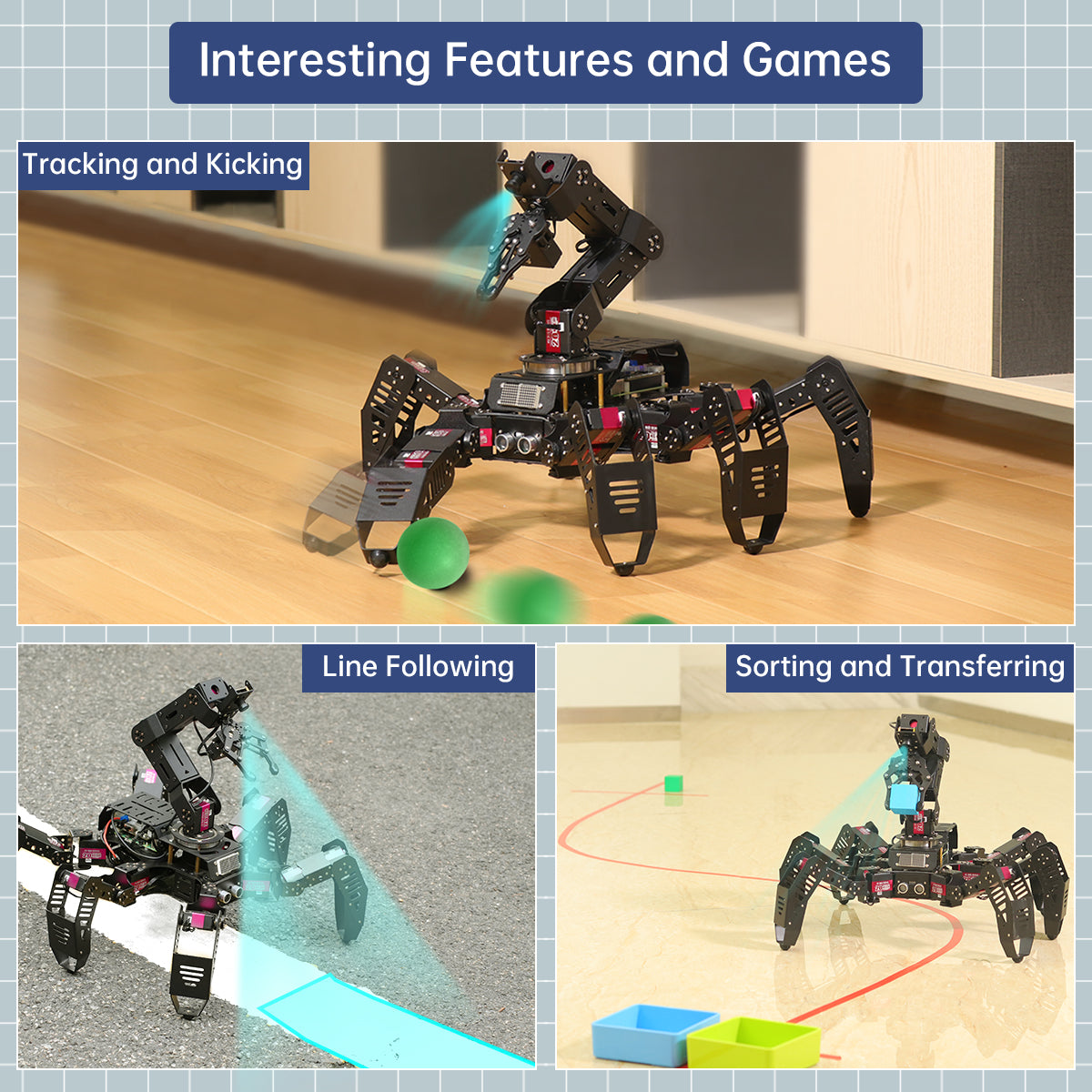 SpiderPi Pro: Hiwonder Hexapod Robot with AI Vision Robotic Arm Powered by Raspberry Pi 4B 4GB