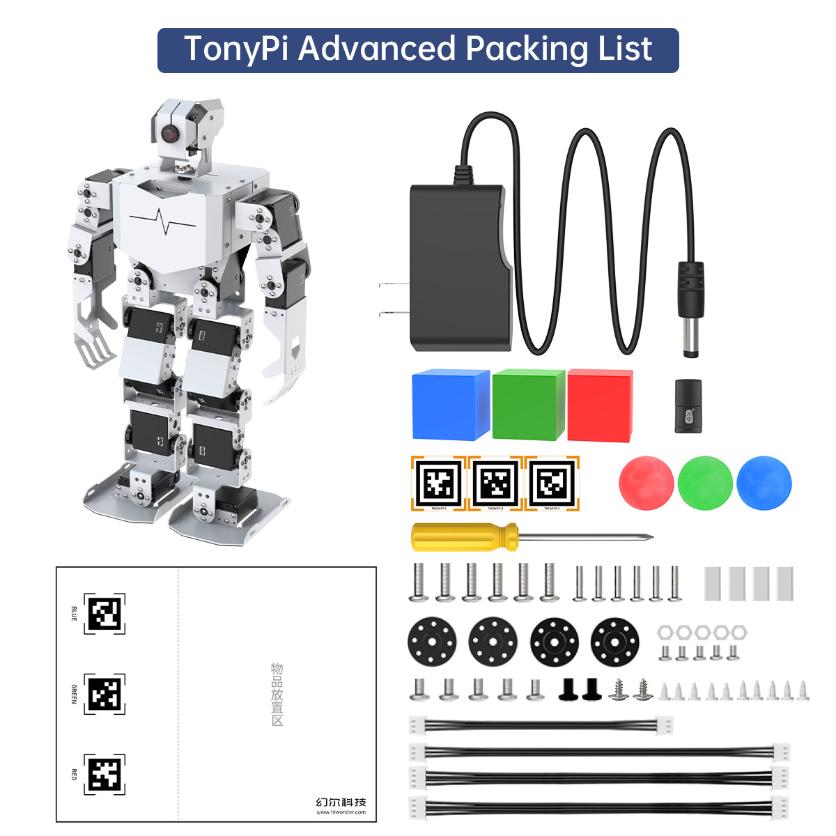 TonyPi Hiwonder AI Intelligent Vision Humanoid Robot Powered by Raspberry Pi 4B 4GB