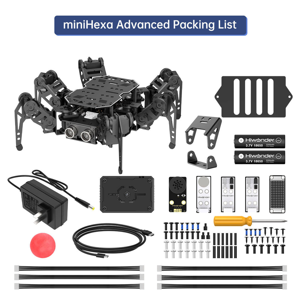 Hiwonder miniHexa AI Hexapod Robot with AI Vision & Voice Interaction, Support Arduino Programming & Sensor Expansion