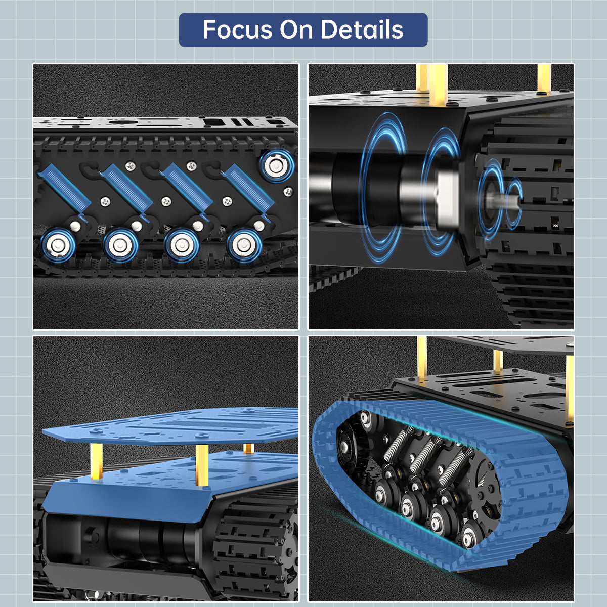 Track Chassis/ Suspension Shock Absorption Full-Metal Tank Robot Encoder Motor/ Smart Car Chassis