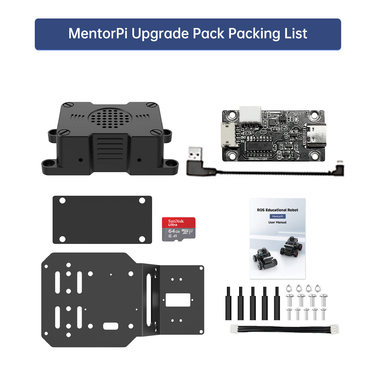 MentorPi Upgrade Pack Packing List