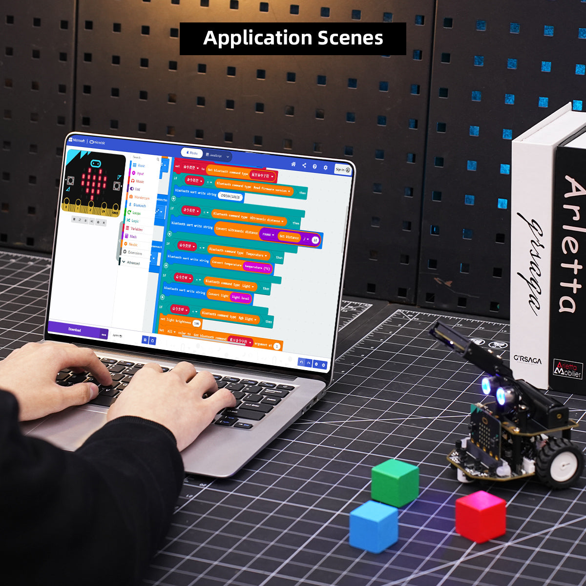 AI Vision Robot Nexbit, micro:bit Programming Educational Robot, Support WonderCam Smart Vision Module