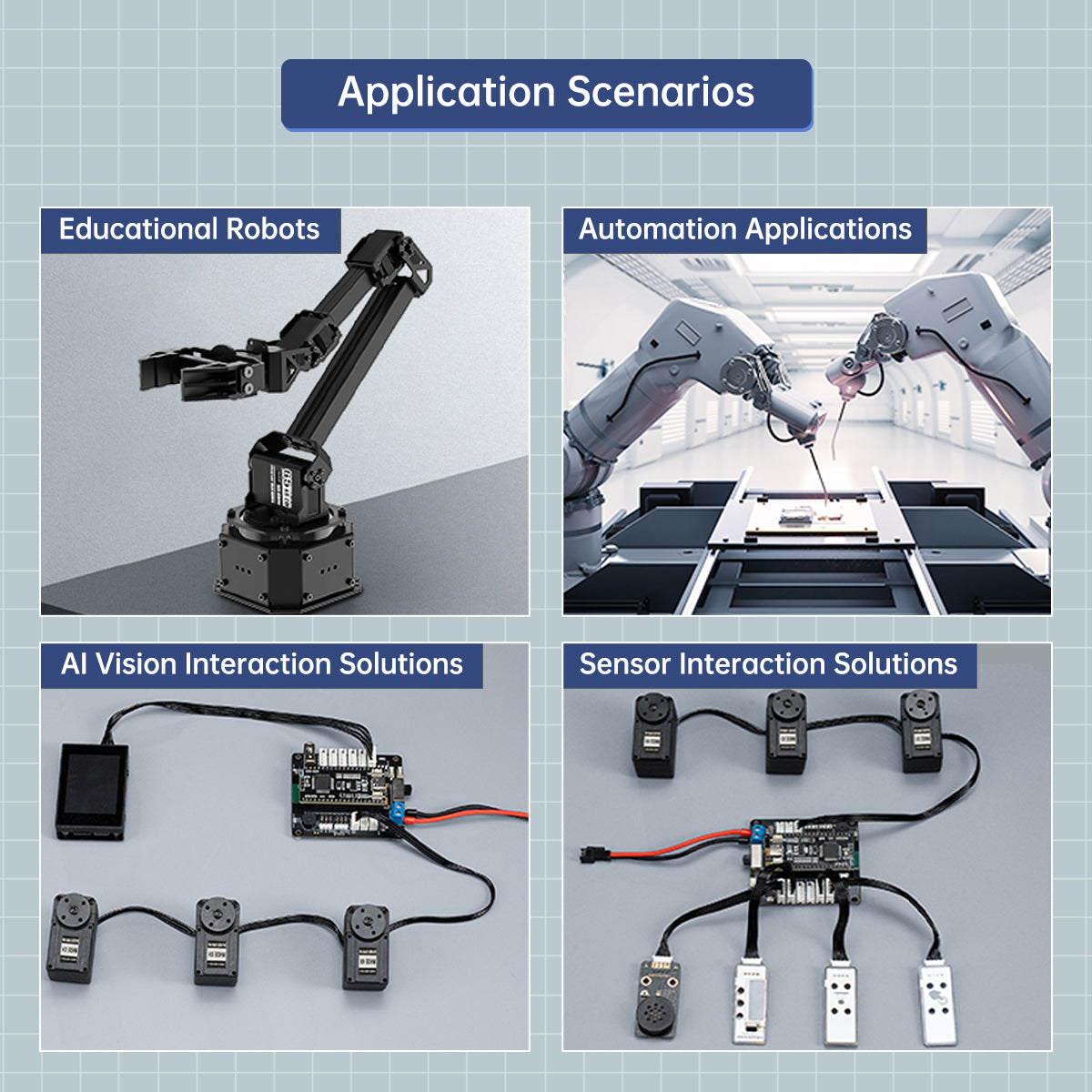 Hiwonder HX-10HM Magnetic Encoder Intelligent Serial Bus Servo with Double Shaft, High-Voltage Serial, 10KG Torque, 360° Angle Control with Feedback