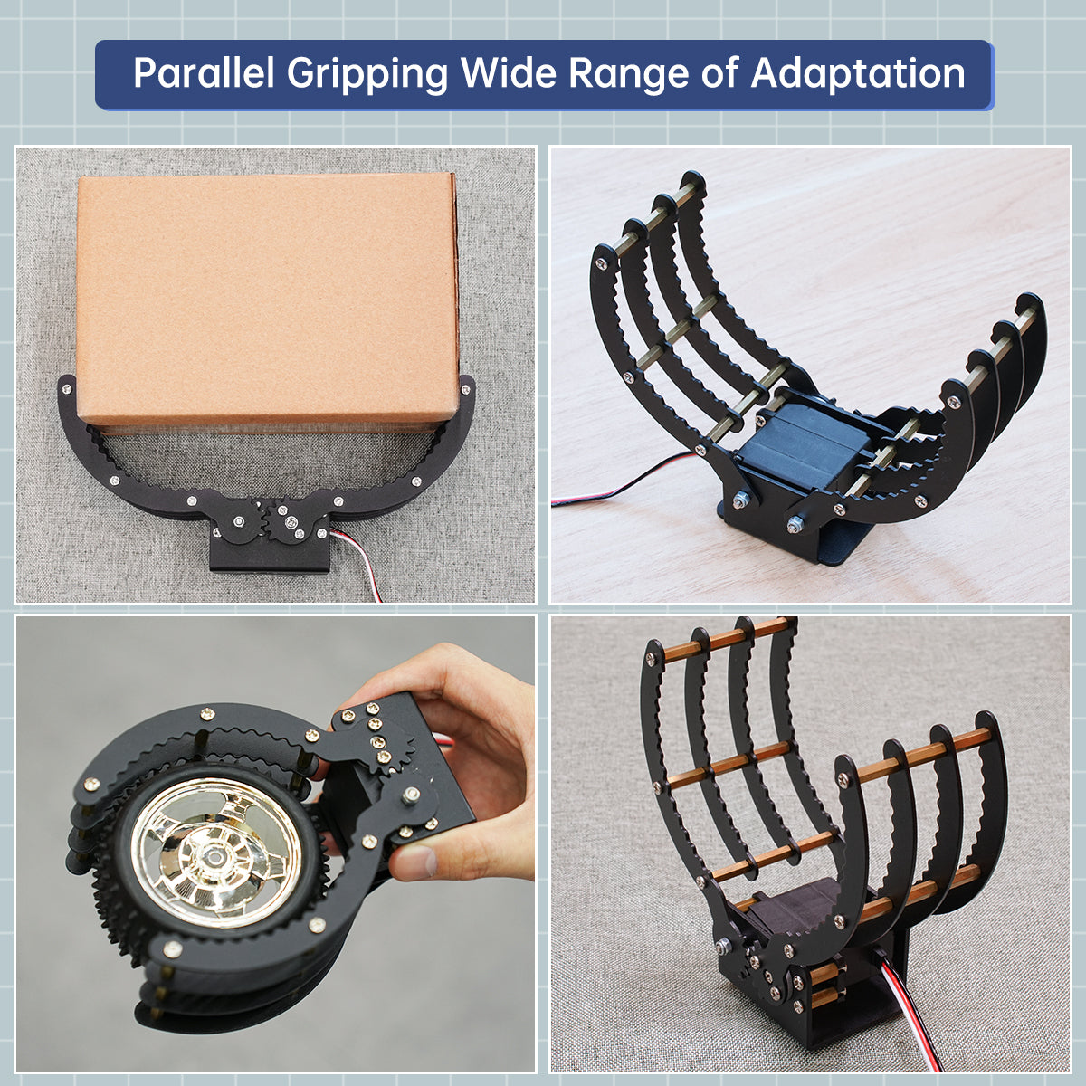 Black Aluminum Alloy Gripper for Robot DIY