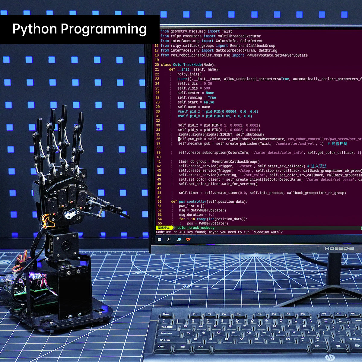 Hiwonder uHandPi Raspberry Pi 5 AI Robotic Hand, AI Vision Recognition and Tracking, Python Programming, Deep Learning