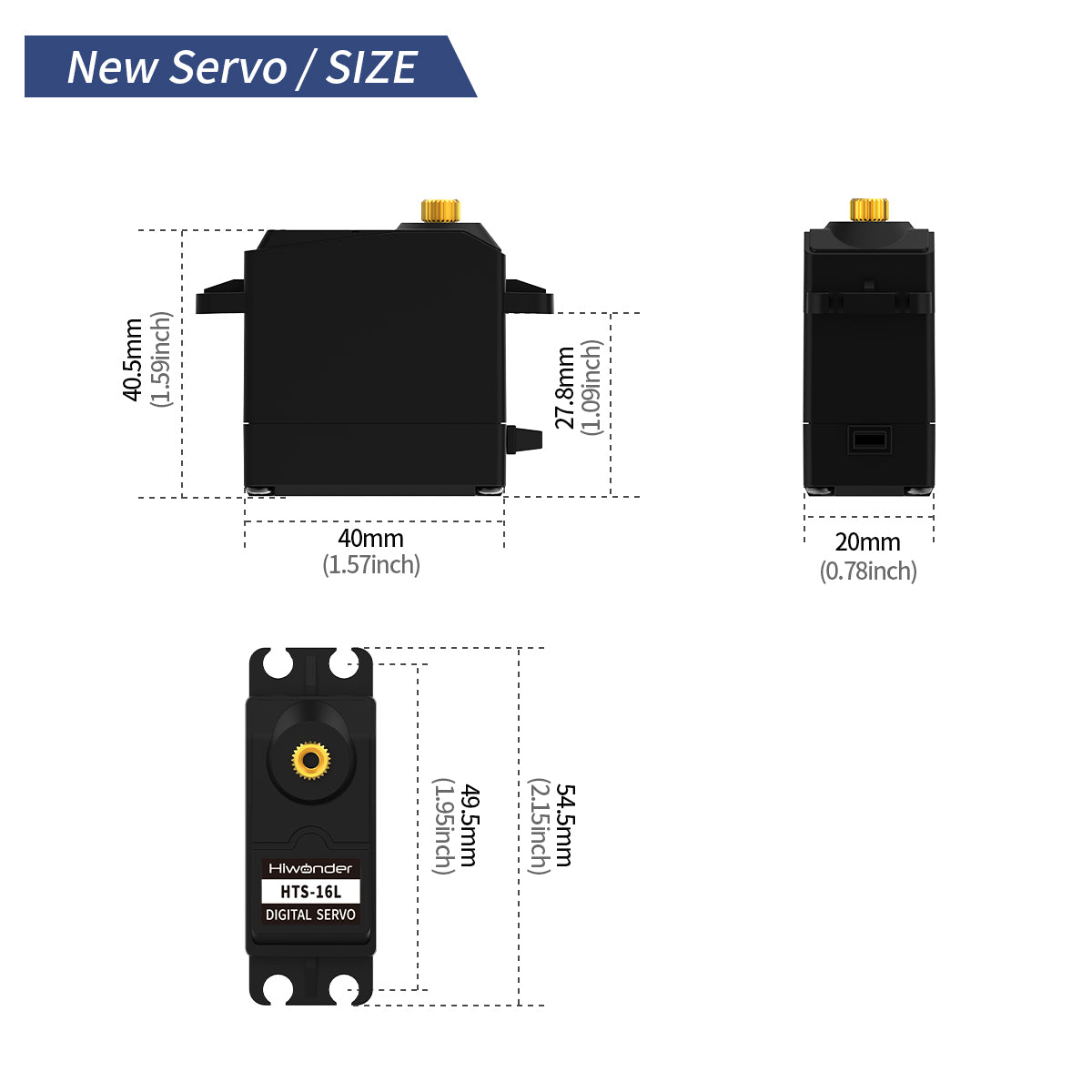 Hiwonder Anti-burning and Anti-blocking Serial Bus Servo HTS-16L Intelligent Serial Port High Torque High Precision with Feedback Dedicated for Robot Gripper Claw