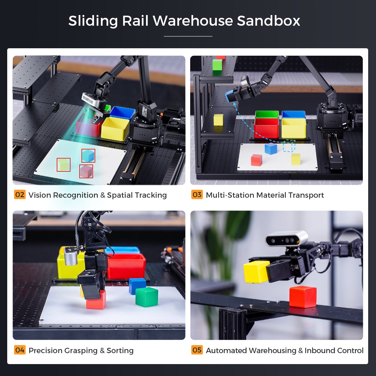 Hiwonder NexArm ROS Robotic Arm VLA Embodied AI Sliding Rail Warehouse Sandbox Open-Source Kit with NVIDIA/Raspberry Pi & ESP32 Dual-Controller Design, Multimodal Large AI Models & OpenClaw