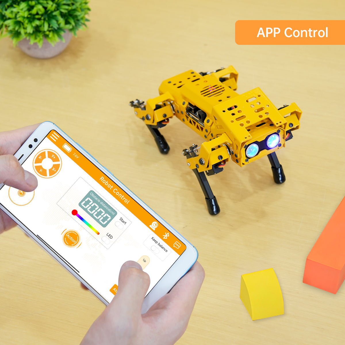 MechDog voice control Wonderbot app ESP32 micro:bit sensor expansion