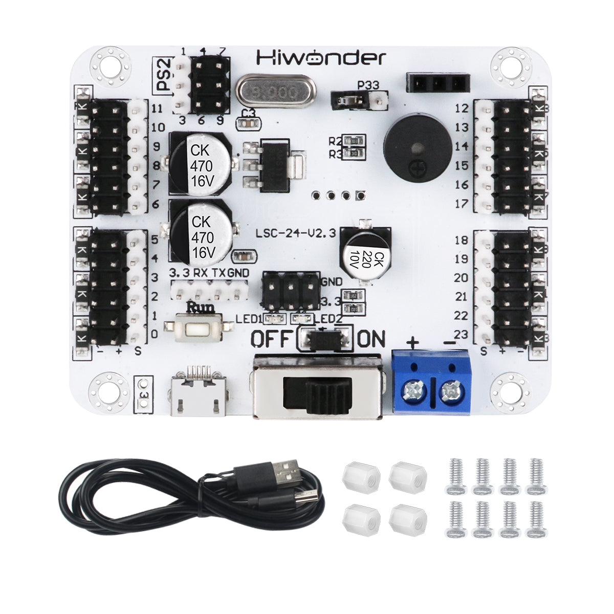 LSC-24: Hiwonder 24 Channel Digital Servo Controller with 16M Memory/Arduino Compatible