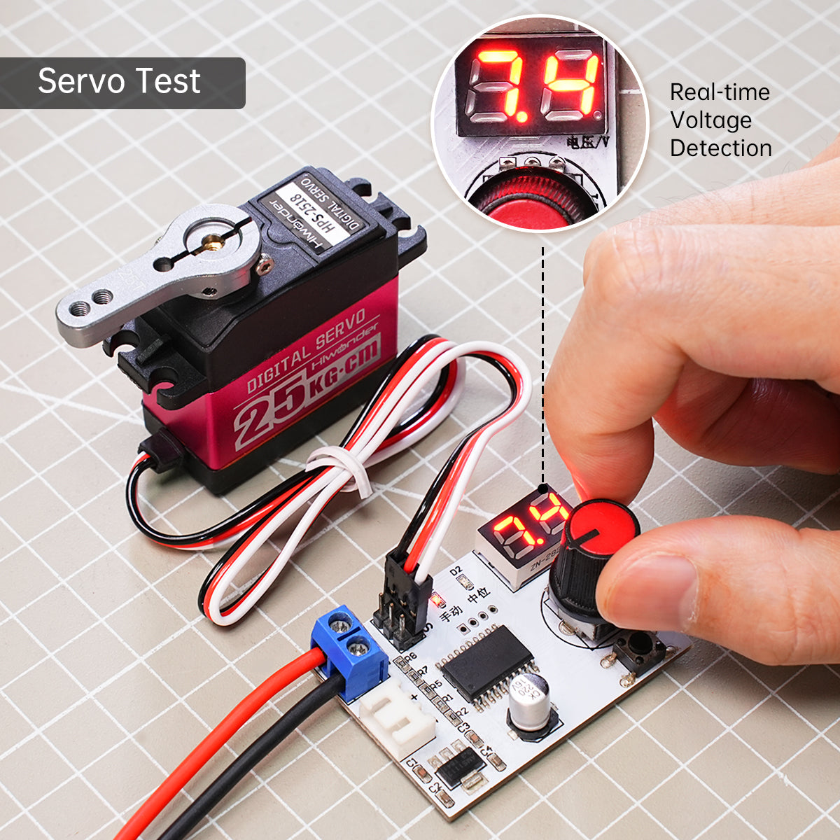 Hiwonder Digital Servo Tester Controller with Voltage Display