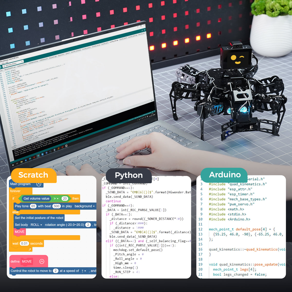 Scratch, Python, and Arduino.