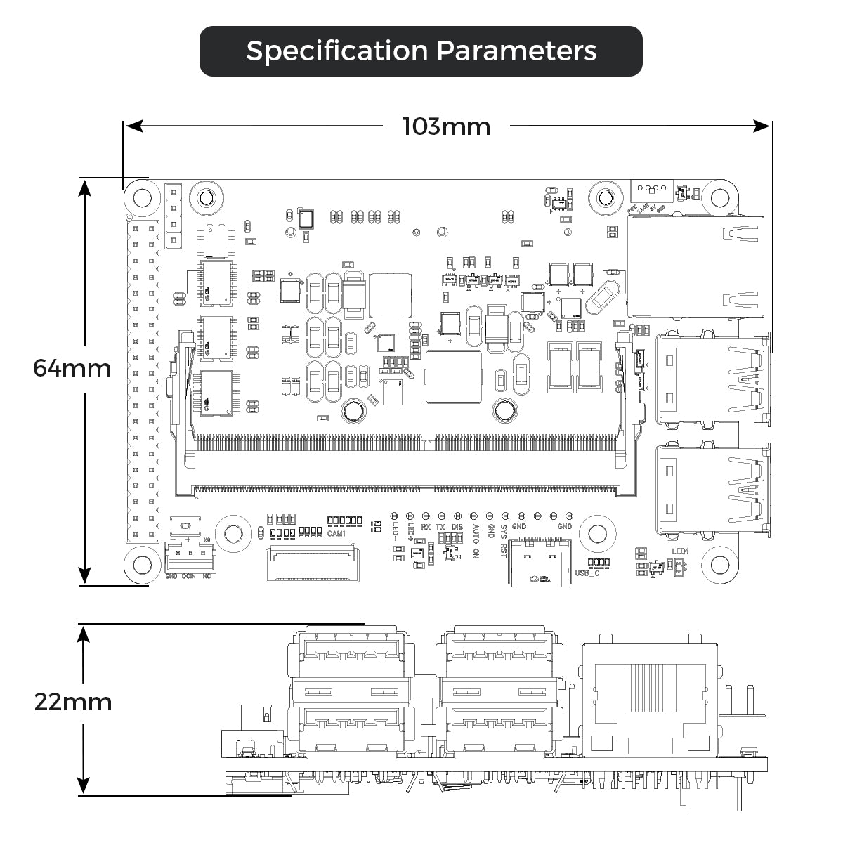 NVIDIA Jetson Orin Nano/NX SUPER Lightweight Mini AI Development Carrier Board Kit