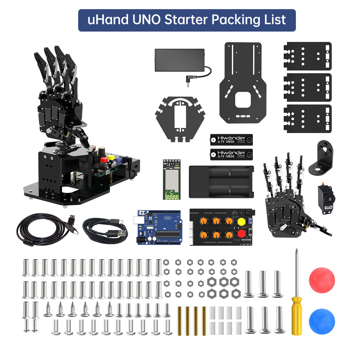 uHand UNO Open Source AI Bionic Robot Hand Support Somatosensory Control, Arduino Programming