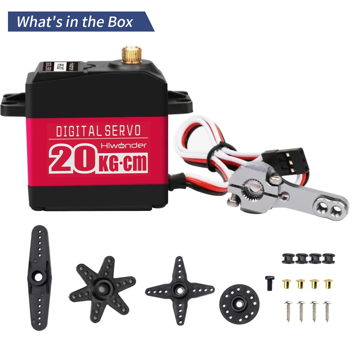 Hiwonder HPS-2027 20KG High Torque Digital Servo Motor Full Metal Gear Supports Robotic Arm/RC Car/Single Shaft