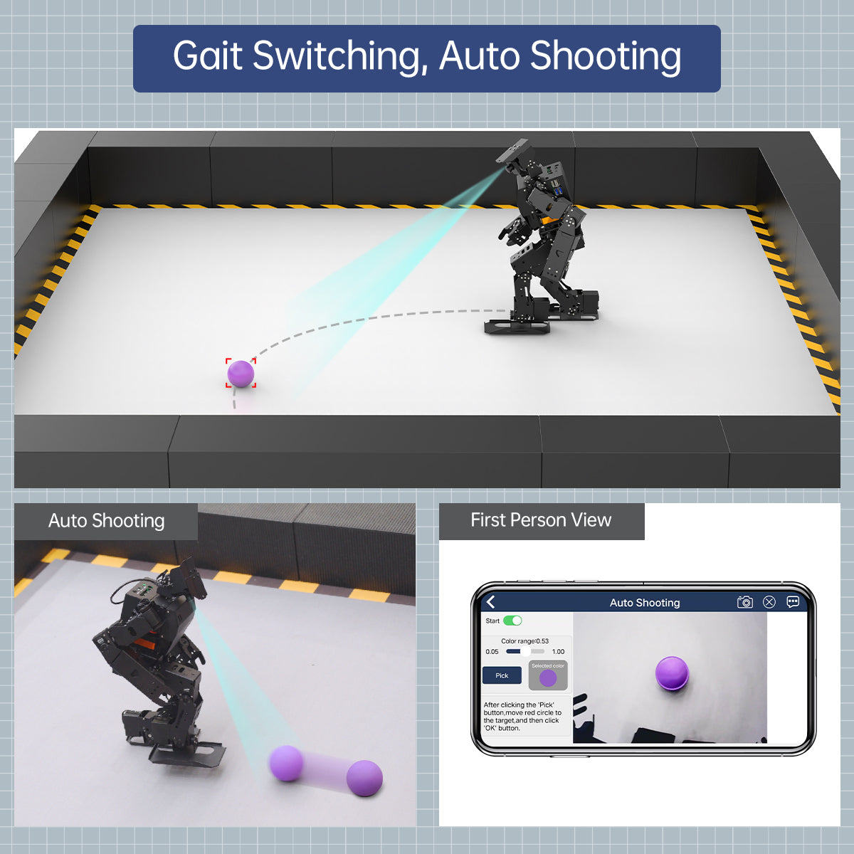 AiNex ROS Education AI Vision Humanoid Robot Powered by Raspberry Pi 4B Biped Inverse Kinematics Algorithm Learning Teaching Kit