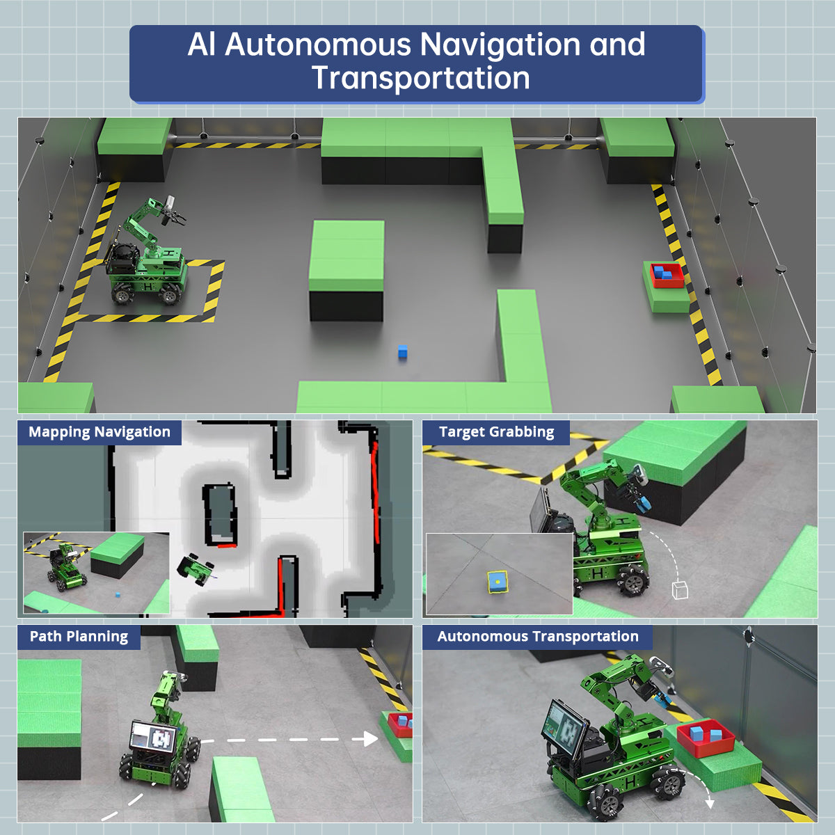 JetRover ROS Robot Car with Vision Robotic Arm Powered by Jetson Nano Support SLAM Mapping/ Navigation/ Python