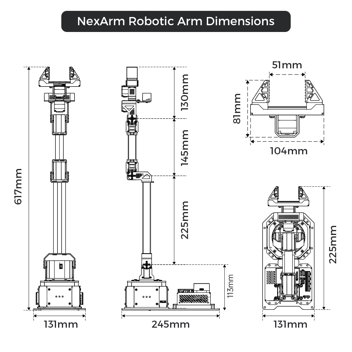 Hiwonder NexArm ROS Robotic Arm VLA Embodied AI Suspended Mobile Chassis Open-Source Kit with NVIDIA/Raspberry Pi & ESP32 Dual-Controller Design, Multimodal Large AI Models & OpenClaw