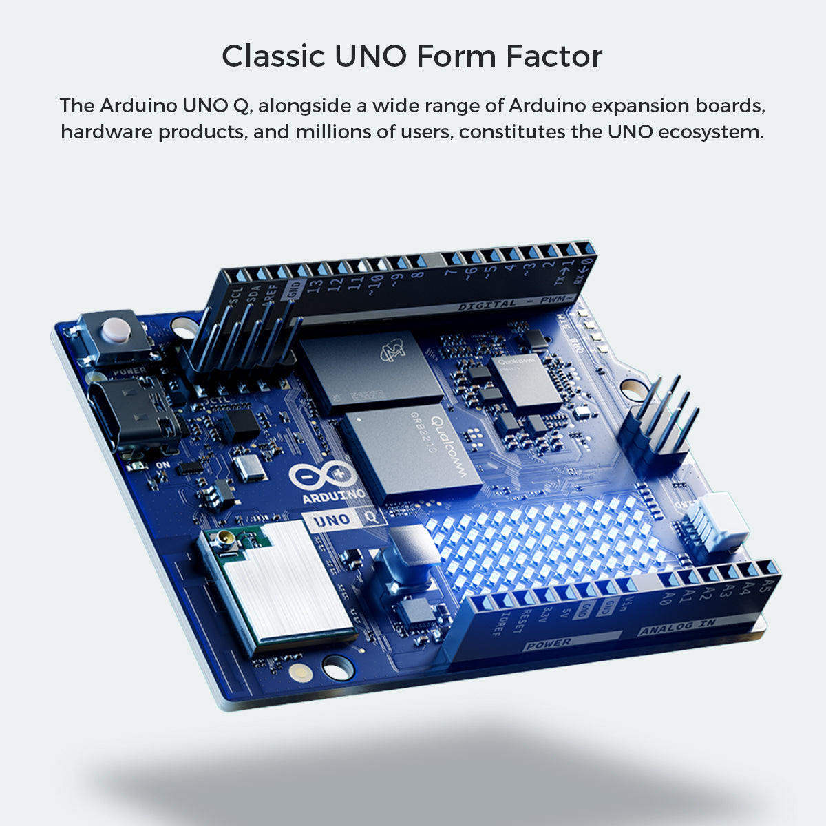 Arduino UNO Q Edge Computing AI Development Board, Dual-Architecture, Dual-Band WiFi 5 & Bluetooth 5.1
