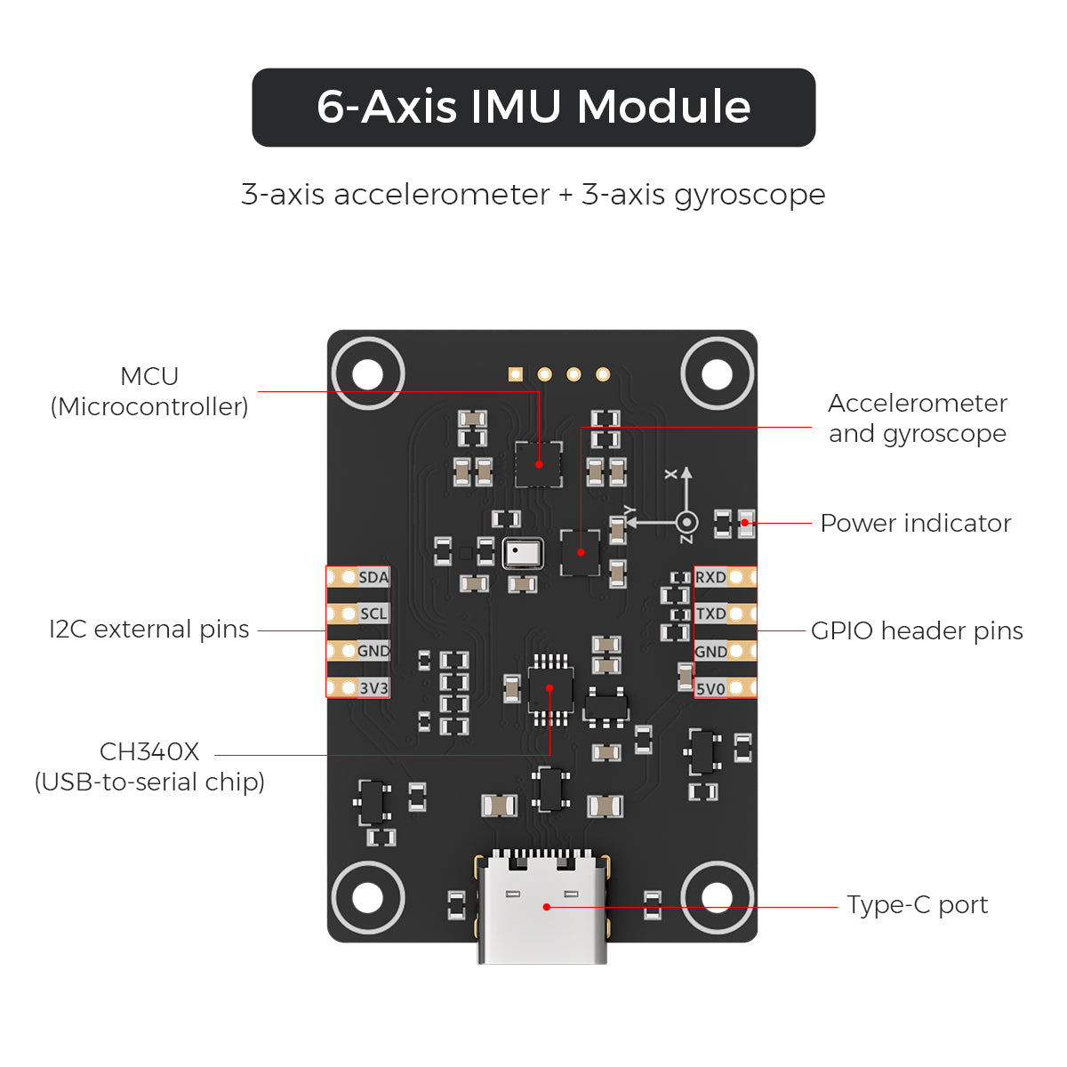 Hiwonder 10-Axis IMU Sensor Module Smart AHRS Attitude & Orientation Sensor with Serial Barometer & Gyroscope for ROS Robots