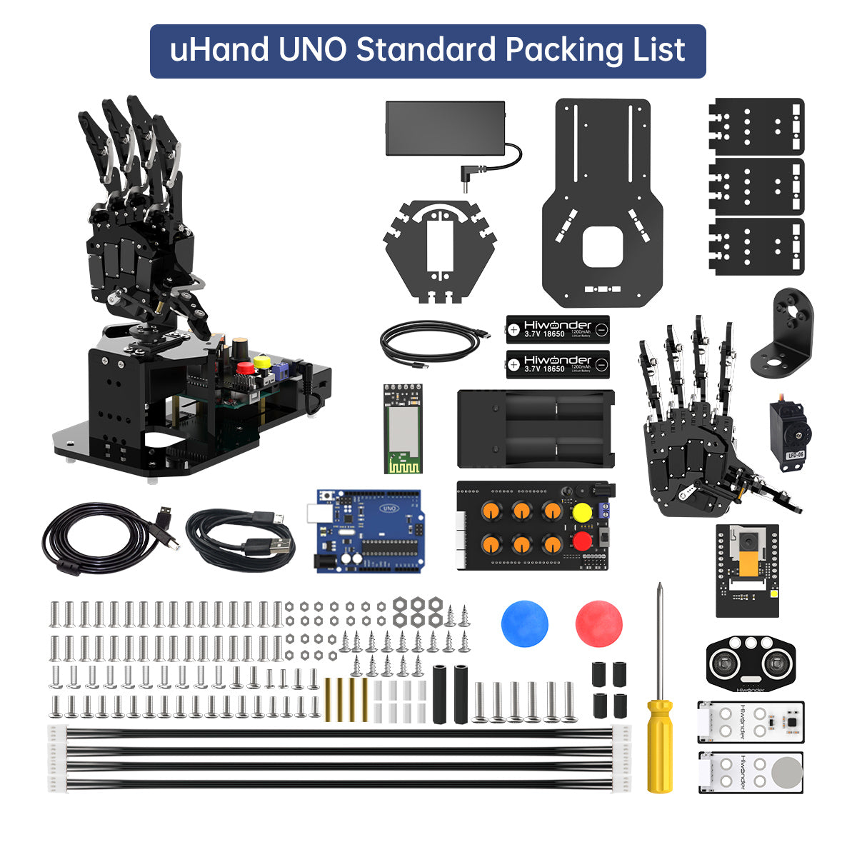 uHand UNO Open Source AI Bionic Robot Hand Support Somatosensory Control, Arduino Programming