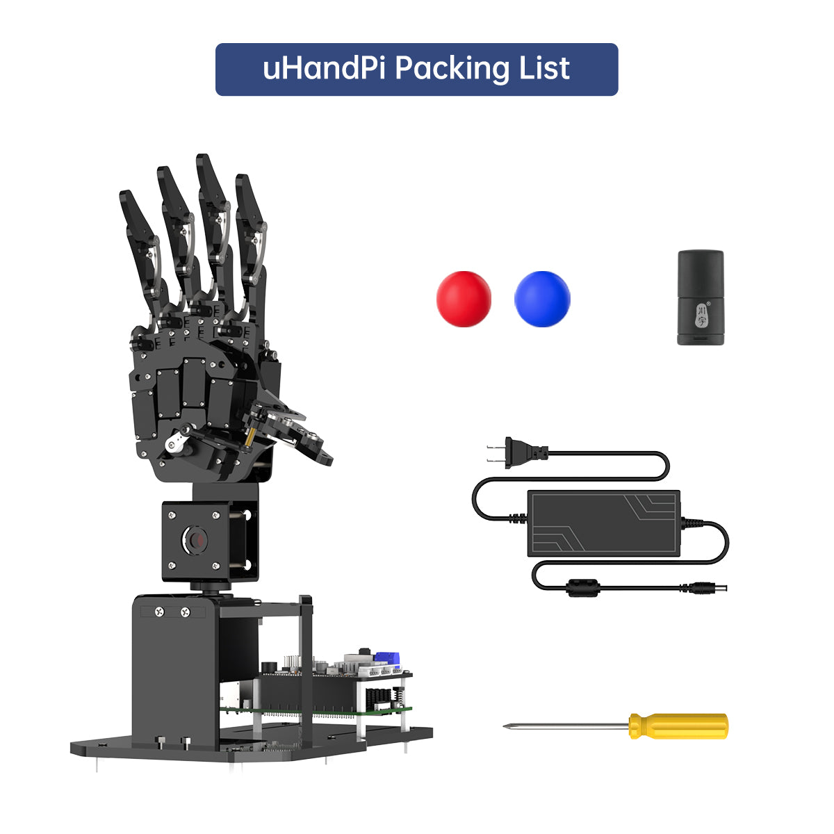 Hiwonder uHandPi Raspberry Pi 5 AI Robotic Hand, AI Vision Recognition and Tracking, Python Programming, Deep Learning