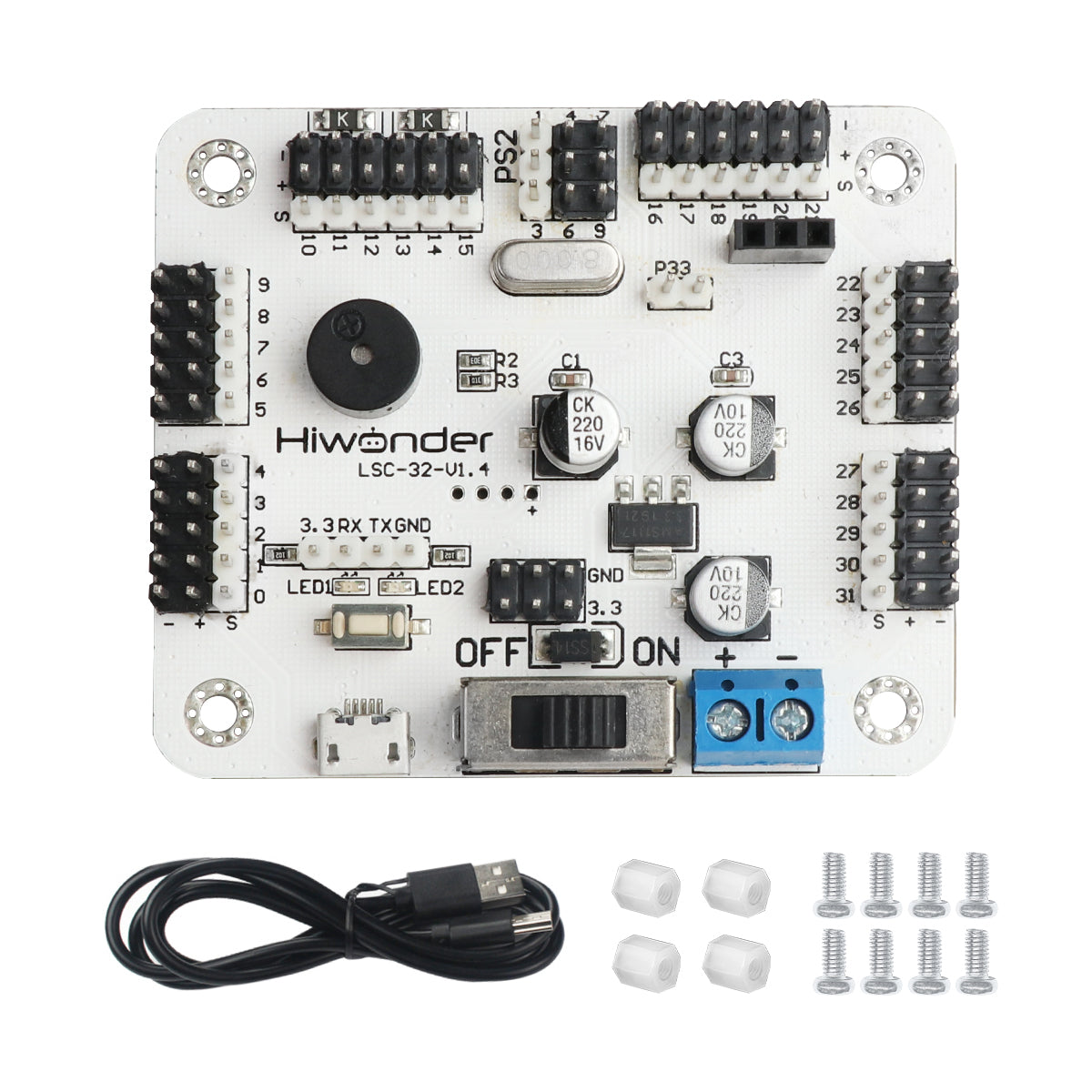 LSC-32: Hiwonder 32 Channel Digital Servo Controller with 16M Memory/ Arduino Compatible