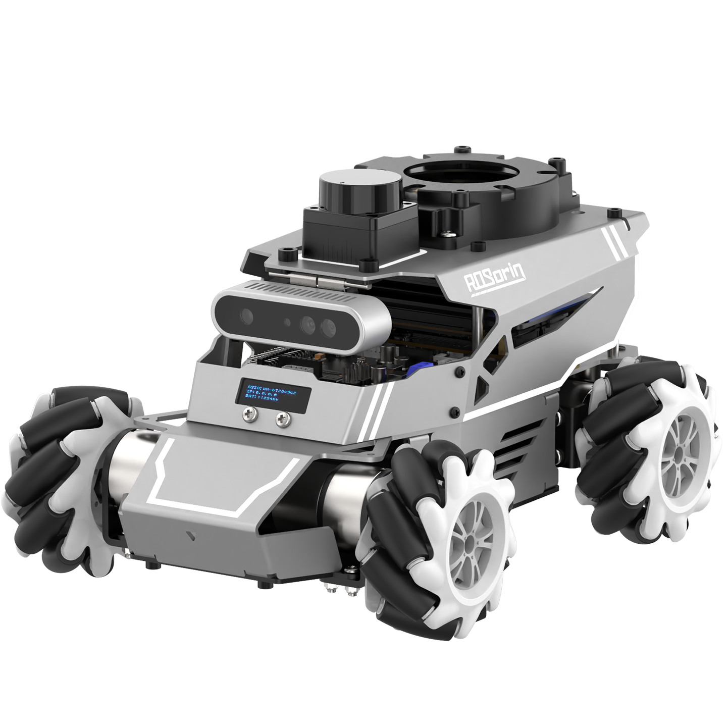 Hiwonder ROSOrin ROS2 Smart Car, Multimodal Large AI Model ChatGPT / Gemini / Grok / Llama, SLAM Navigation Programming, Mecanum Wheels Robot