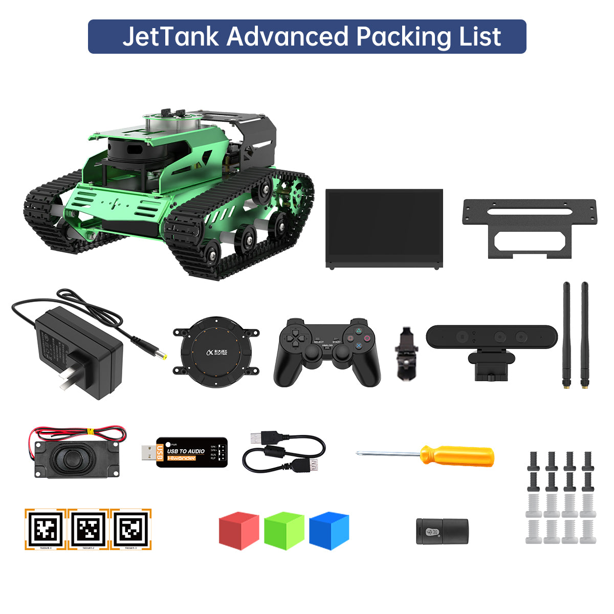 Hiwonder JetTank ROS Robot Tank Powered by Jetson Nano with Lidar Depth Camera Touch Screen, Support SLAM Mapping and Navigation
