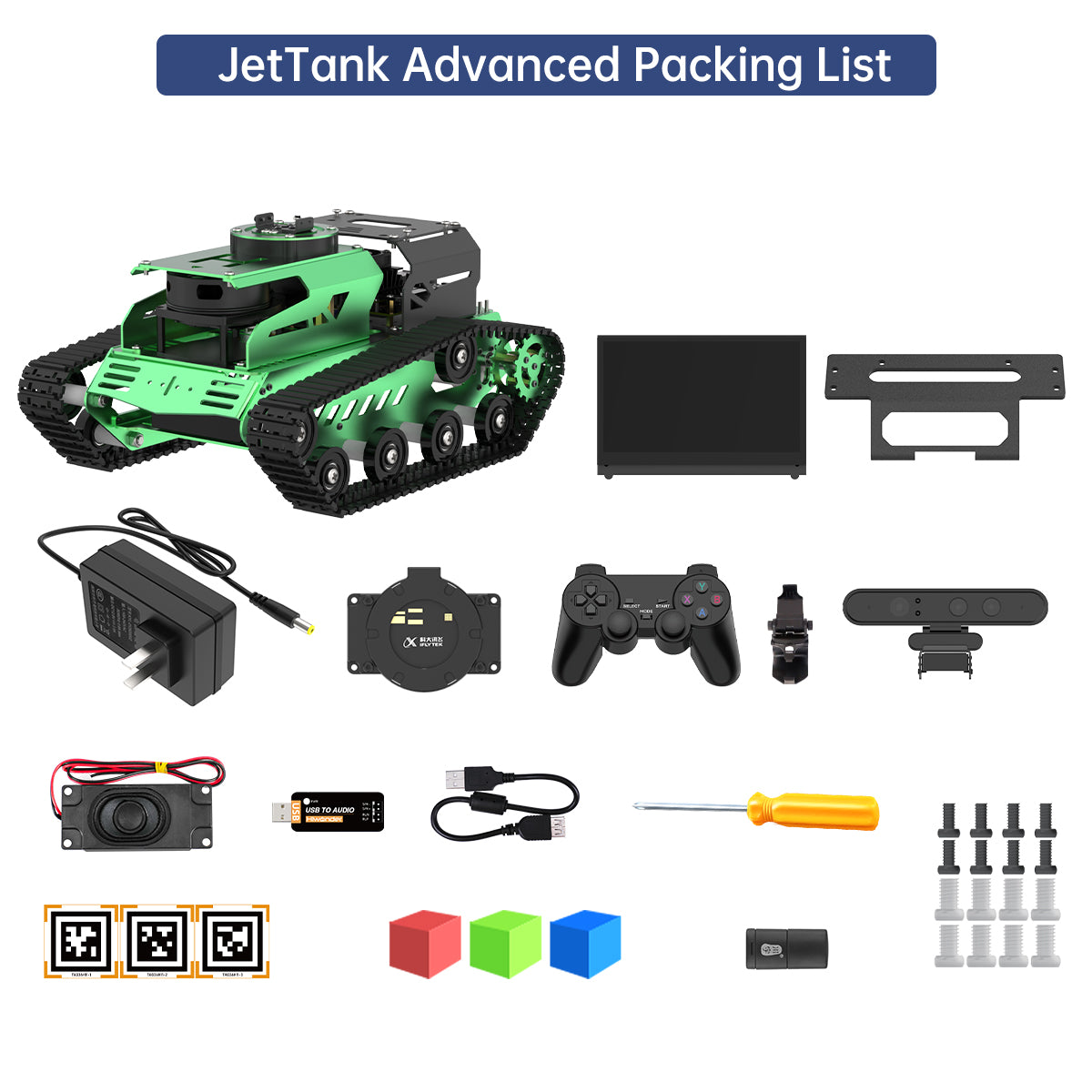 Hiwonder JetTank ROS Robot Tank Powered by Jetson Nano with Lidar Depth Camera Touch Screen, Support SLAM Mapping and Navigation