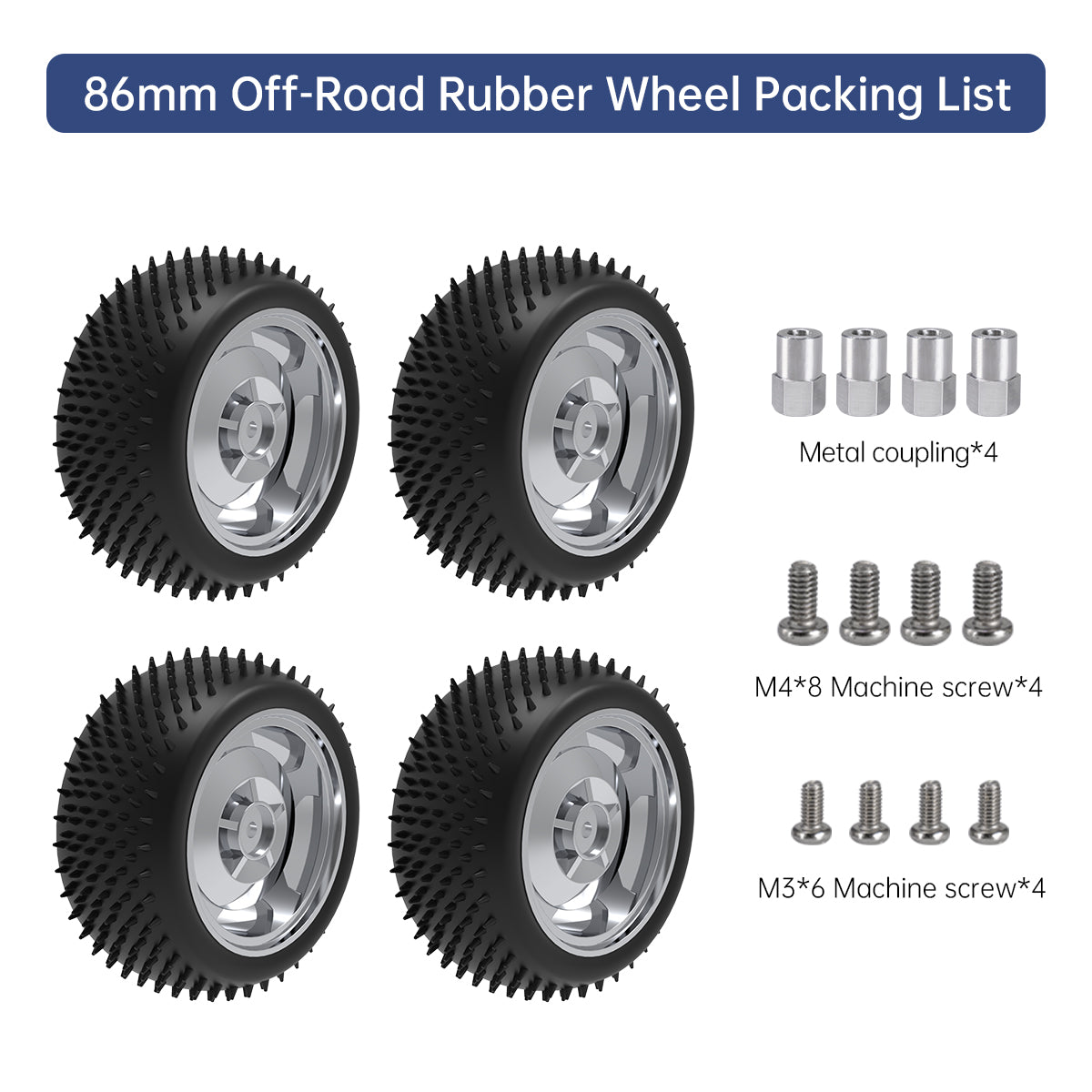 86mm Off-Road Rubber Wheel Packing List