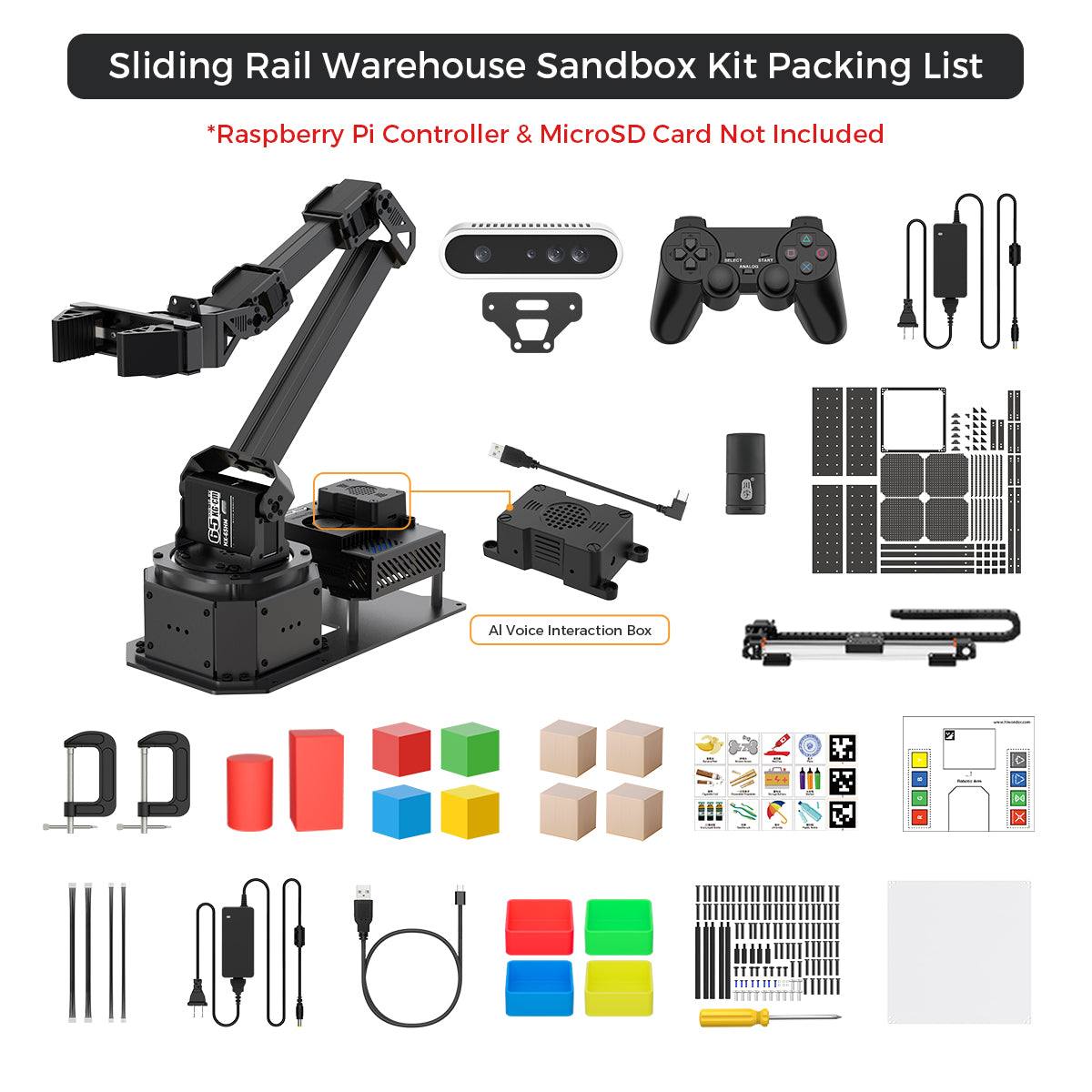 Sliding Rail Warehouse Sandbox Kit Packing List