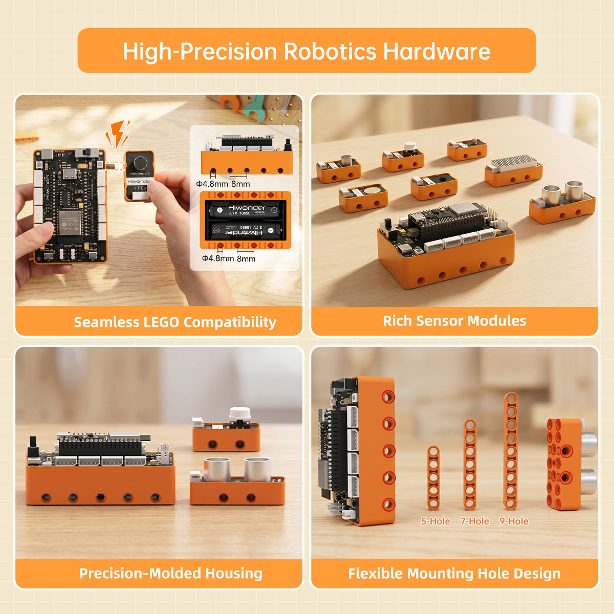Hiwonder DaDablock Programmable Building Block Kit Powered by ESP32 wi