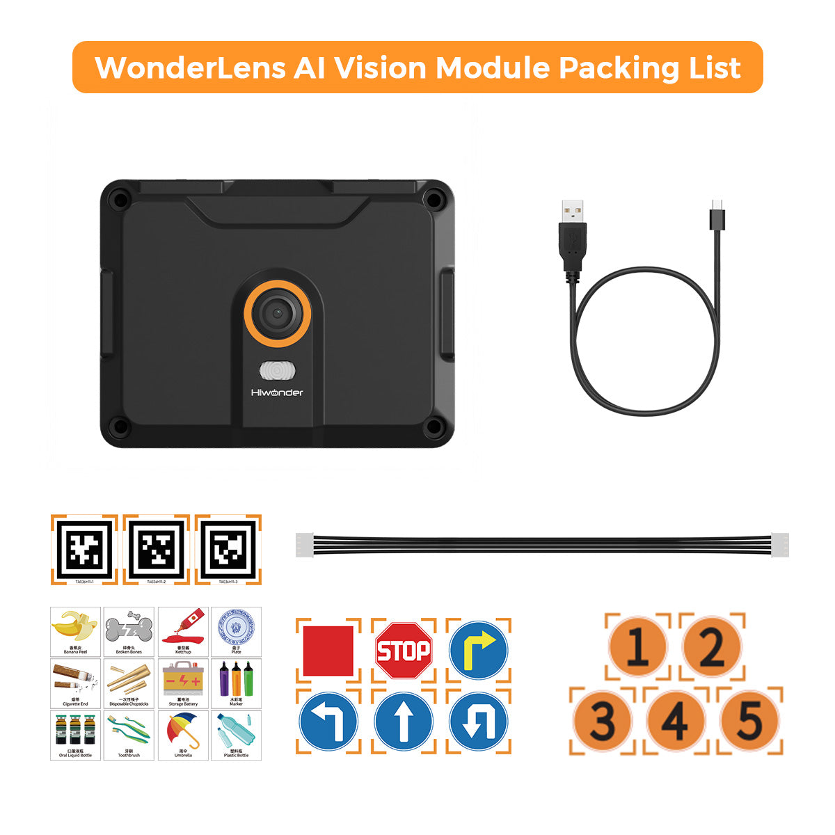 WonderLens AI Vision Module – K210-Powered Camera, Building Block Compatible, Programmable Robot Vision Sensor
