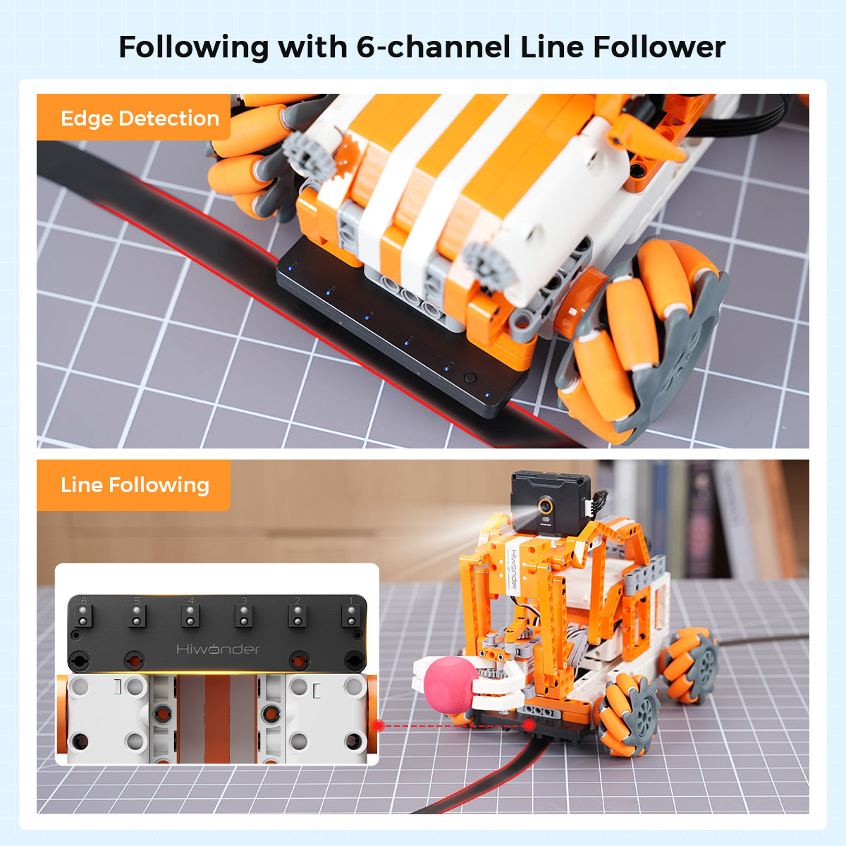 Following with 6-channel Line Follower