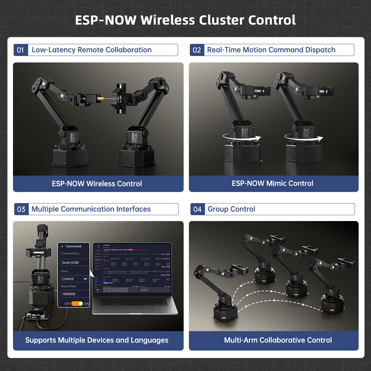 Hiwonder NexArm Open-Source Embodied AI Robotic Arm with ESP32 & AT32 Dual-Chip Design, AI Vision, Large AI Model, and K230 Vision Module
