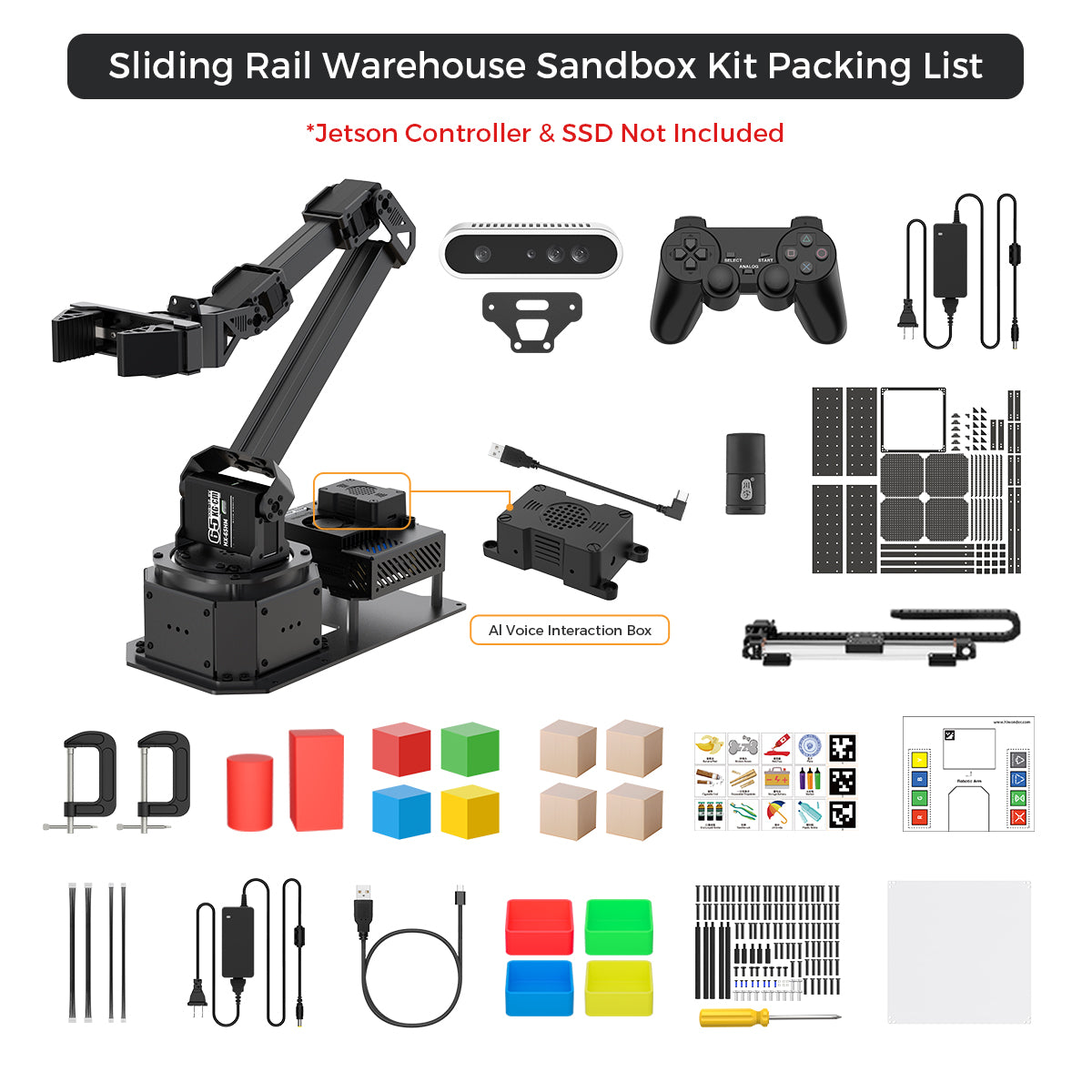 Sliding Rail Warehouse Sandbox Kit Packing List