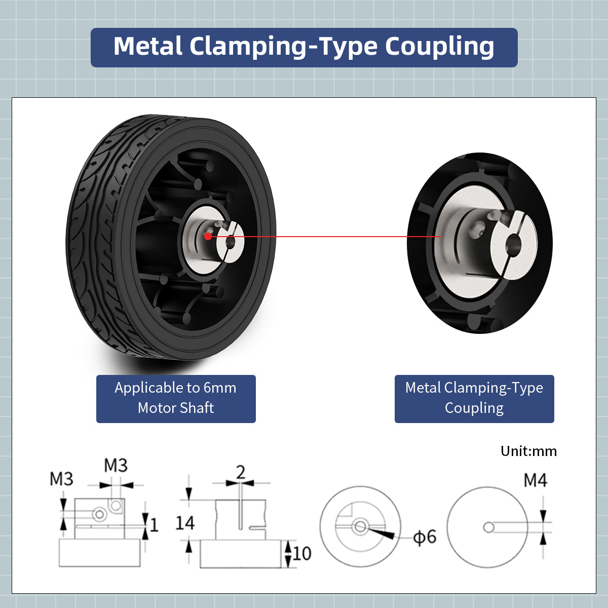 Solid Rubber Tire 100mm High Load-bearing and Wear-resistant Tire Robot Motor AGV Intelligent Car Tire