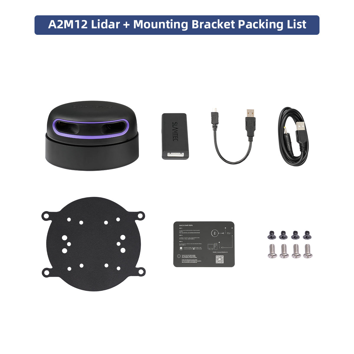 A2M12 Lidar + Mounting Bracket Packing List