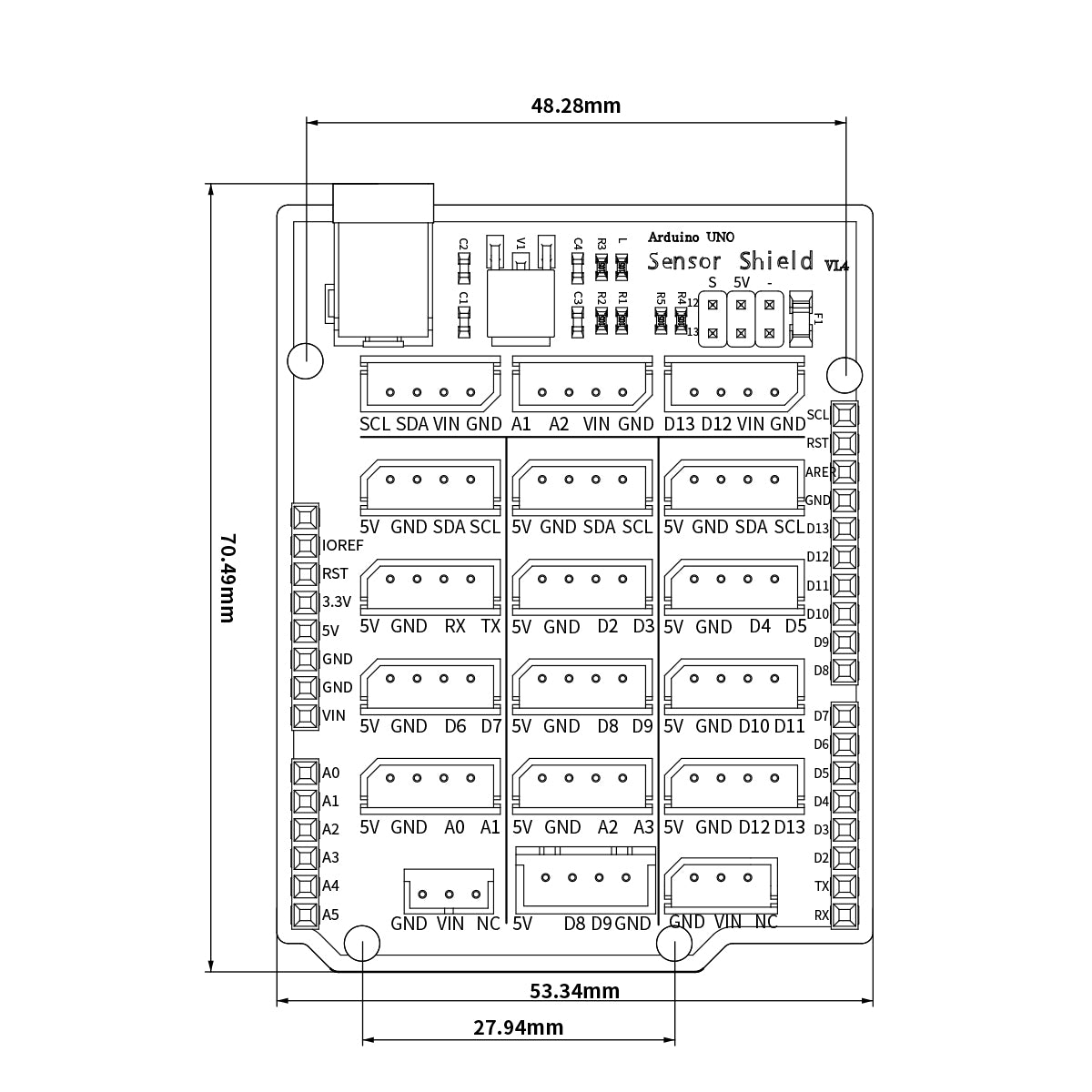 Arduino Expansion Board Multi-function Expansion Board Highly Compatible with Arduino